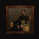 Retrato de cavalheiro sentado, óleo sobre tela