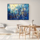 Composição em azul e ouro, acrílico sobre tela