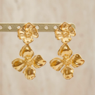 Brincos de flor em ouro amarelo