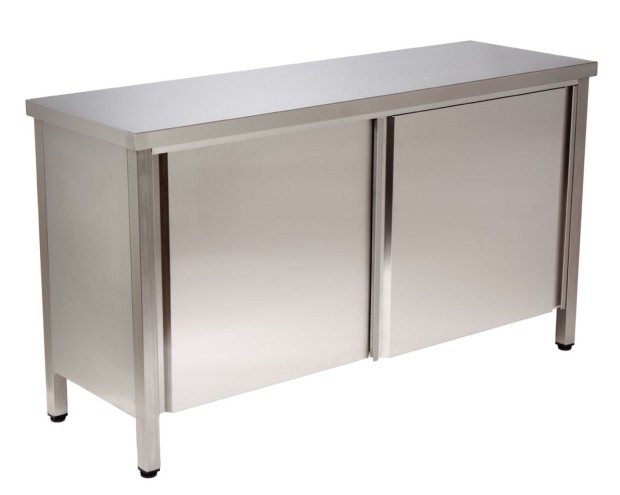 Mesa de trabalho inox totalmente fechada T1 p/medida Climainox