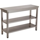 Bancada inox T2 2 prateleiras p/medida Climainox