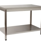 Bancada inox T1 1 prateleira p/medida Climainox