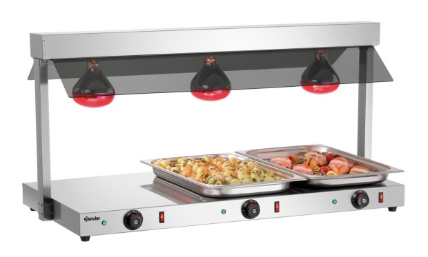 Aquecedor de alimentos com 3 lâmpadas de infravermelhos Bartscher